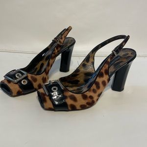 Dolce & Gabbana animal print pony hair heel